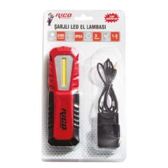RİCO ŞARJLI EL LAMBASI LEDLİ 240 LM