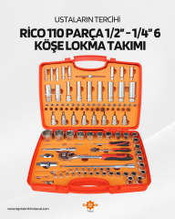 RICO 110 PARÇA 1/2'' - 1/4'' 6 KÖŞE LOKMA TAKIMI