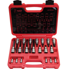 RİCO 20 Parça 1/4” & 1/2” Lokmalı Torx Bits Uç Seti Delikli