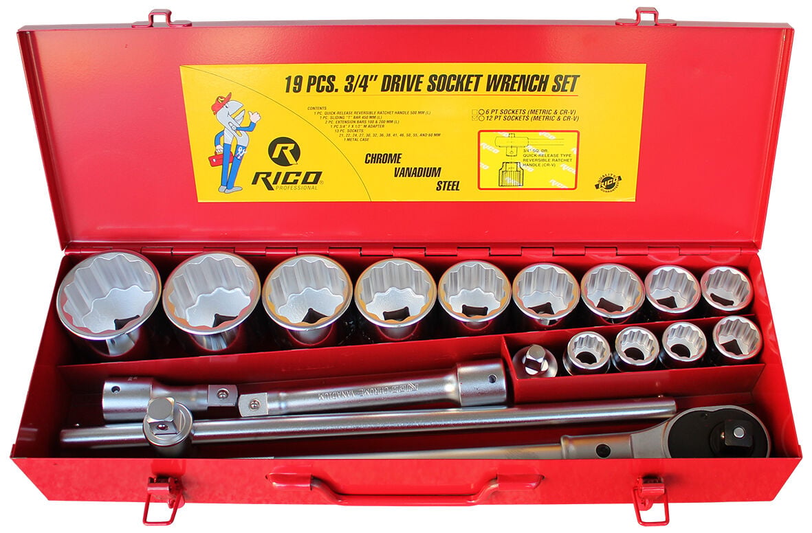 RİCO 19 PARÇA 3/4'' 12 KÖŞE AĞIR LOKMA SETİ