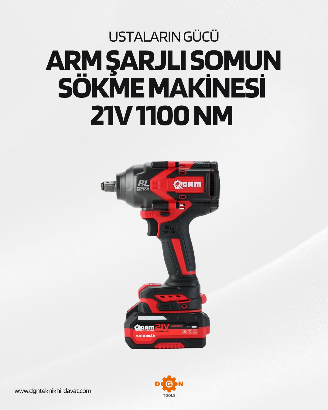 ARM1/2 ŞARJLI SOMUN SÖKME MAKİNESİ 21V 1100 NM