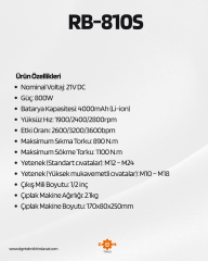 ARM1/2 ŞARJLI SOMUN SÖKME MAKİNESİ 21V 1100 NM