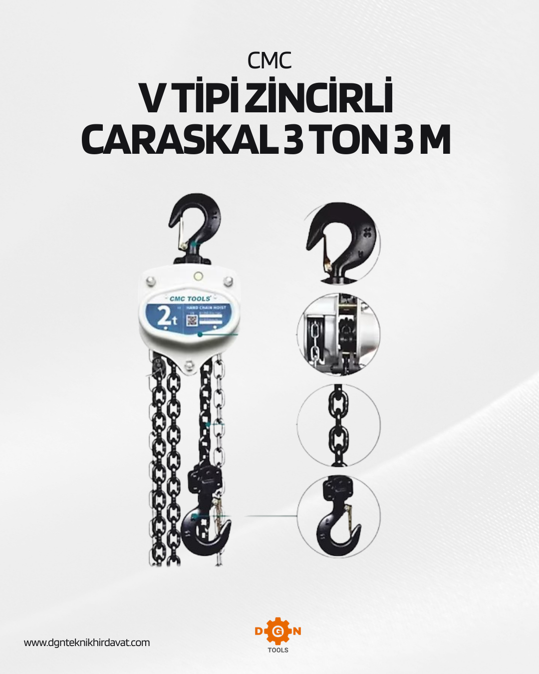 CMC V TİPİ ZİNCİRLİ CARASKAL 3 TON 3 M