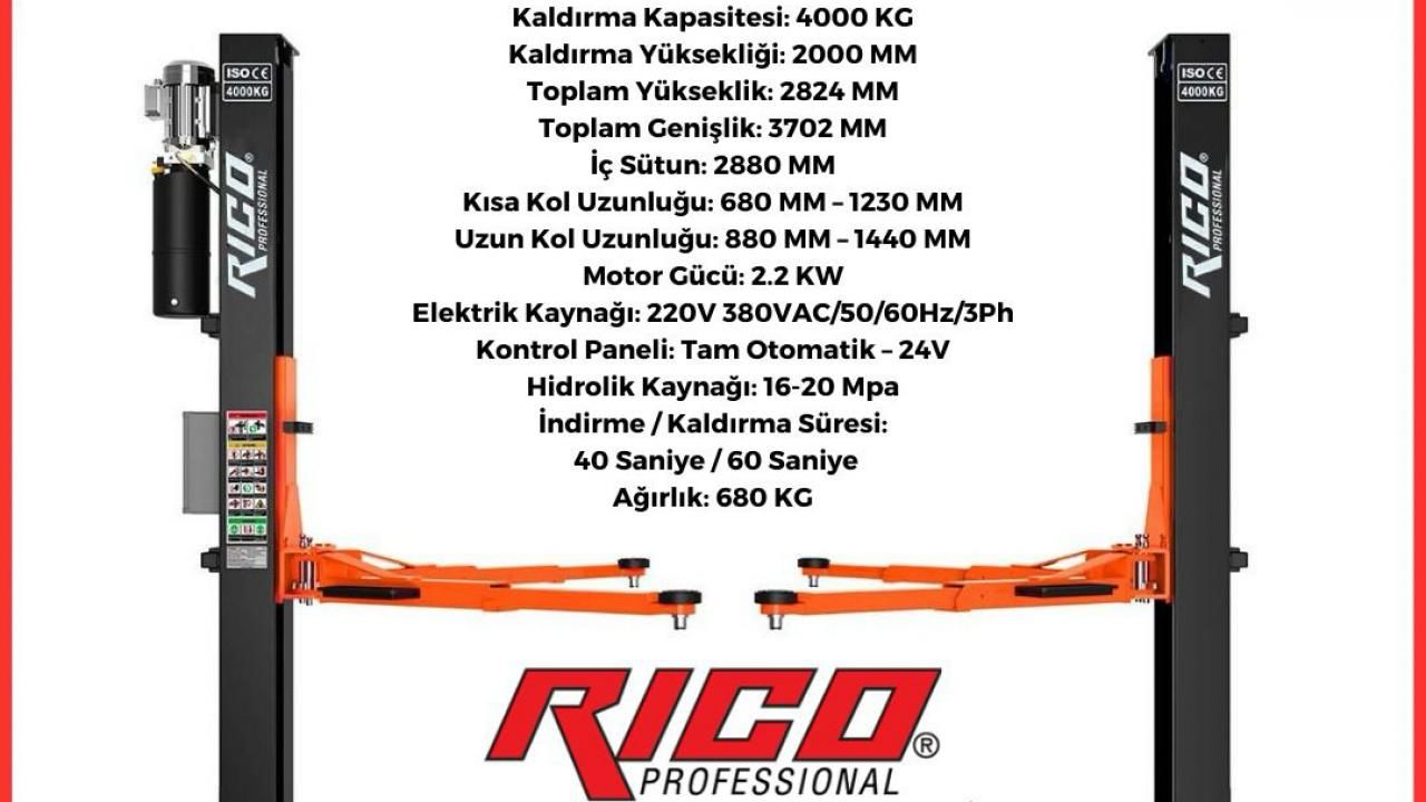 Rico Lift 4 Ton Tam Otomatik Hidrolik Lift