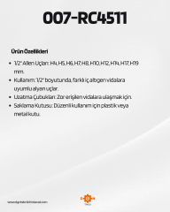 RİCO 10 PARÇA 1/2 LOKMALI ALLEN BİTS UÇ SETİ