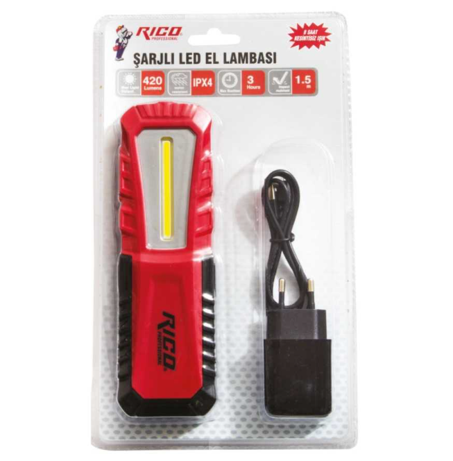 RİCO ŞARJLI EL LAMBASI LEDLİ 420 LM