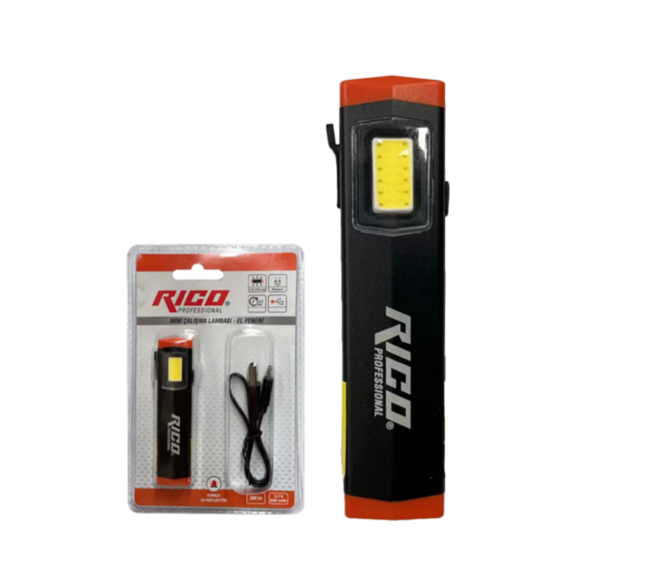 RİCO MİNİ ŞARJLI EL LAMBASI LEDLİ 300 LM