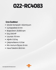 RİCO 1/4 HAVALI TAŞLAMA SETİ 10 PC