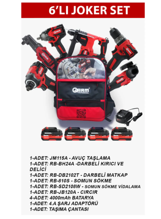 Arm 6' Lı Joker Şarjlı Set