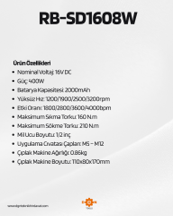 ARM 16 V 210 NM ŞARJLI SOMUN SÖKME VE VİDALAMA MAKİNESİ