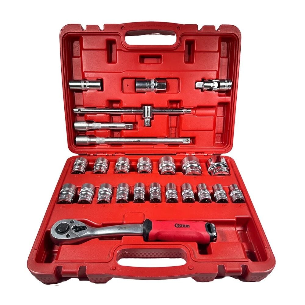 ARM PROFESSİONAL 25 Parça 1/2″ 6 Köşe Sabit Cırcırlı Lokma Takımı