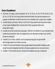 ARM PROFESSİONAL 25 Parça 1/2″ 12 Köşe Sabit Cırcırlı Lokma Takımı