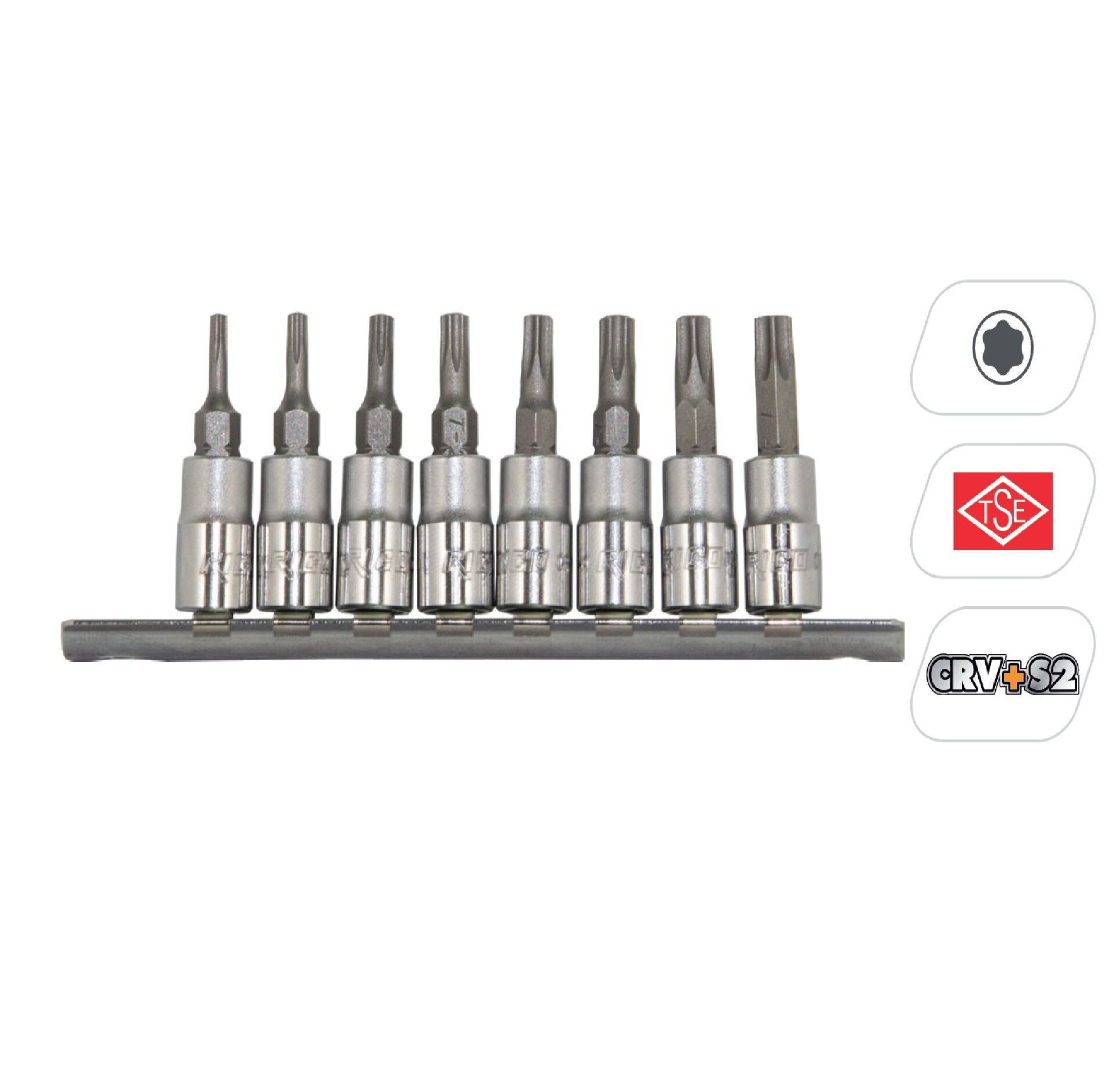RİCO 8 PARÇA 1/4 LOKMALI DELİKLİ TORX UÇ SETİ