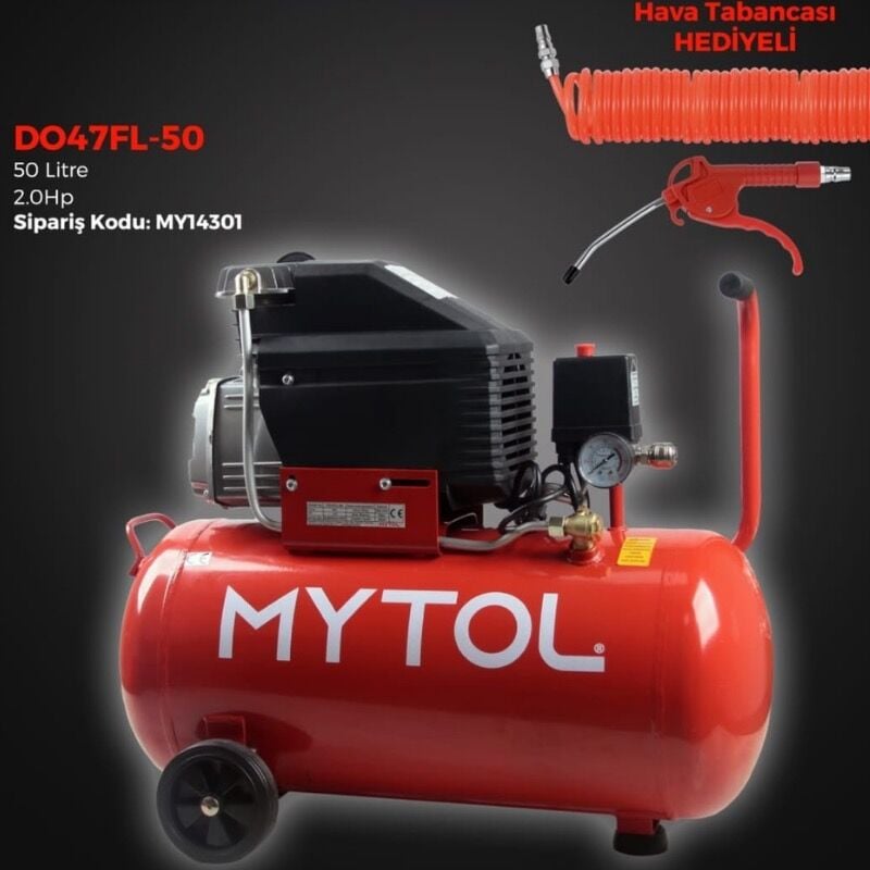 MYTOL 2 HP YAĞLI 50 LT HAVA KOMPRESÖRÜ