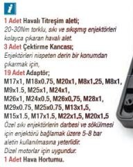 NT  Enjektör Çektirme Seti 3 Kancalı 24pc Havalı NT3501