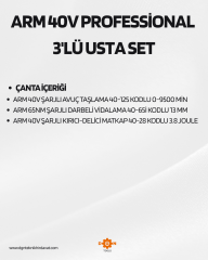 ARM  40V PROFESSİONAL 3'LÜ USTA SET